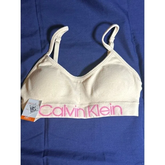 Calvin Klein Kids Nude Cotton Stretch Bralette Comfort Bra #6101, Size S, NWT - Picture 2 of 4